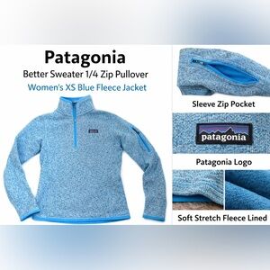 Patagonia Better Sweater 1/4 Zip Pullover Women’s S Blue Sweater Fleece Jacket